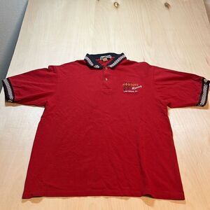 Vintage Men’s Polo Hooters Racing Las Vegas,NV Embroidered Shirt Size L‎ Red USA